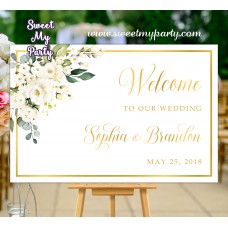 Ivory Wedding Welcome Sign,Cream Wedding Welcome sign,(123aw) Ivory Wedding Welcome Sign,Cream Wedding Welcome sign,(123aw)